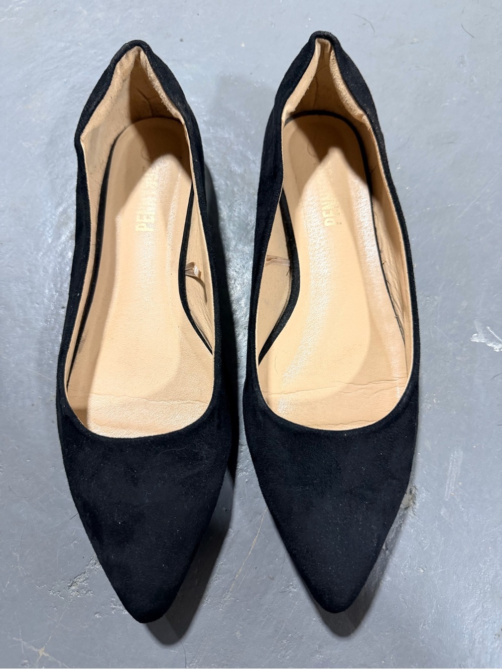 Classic Black Suade Pointed Toe Women's Flats